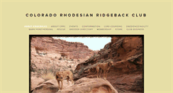 Desktop Screenshot of coloradorhodesianridgebackclub.org