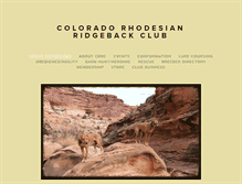 Tablet Screenshot of coloradorhodesianridgebackclub.org